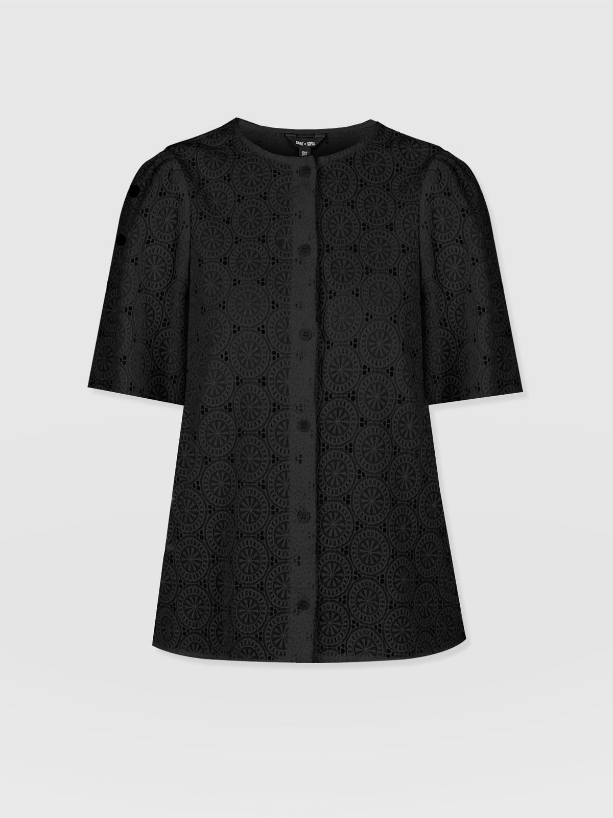 Tabitha Short Sleeve Blouse - Black