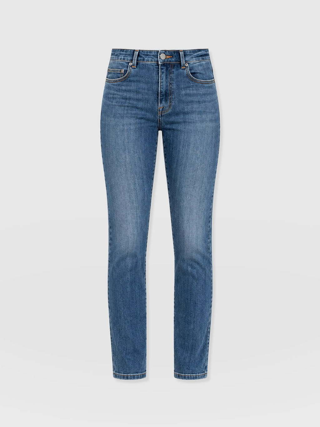 Emma Straight Leg Jean - Mid Blue