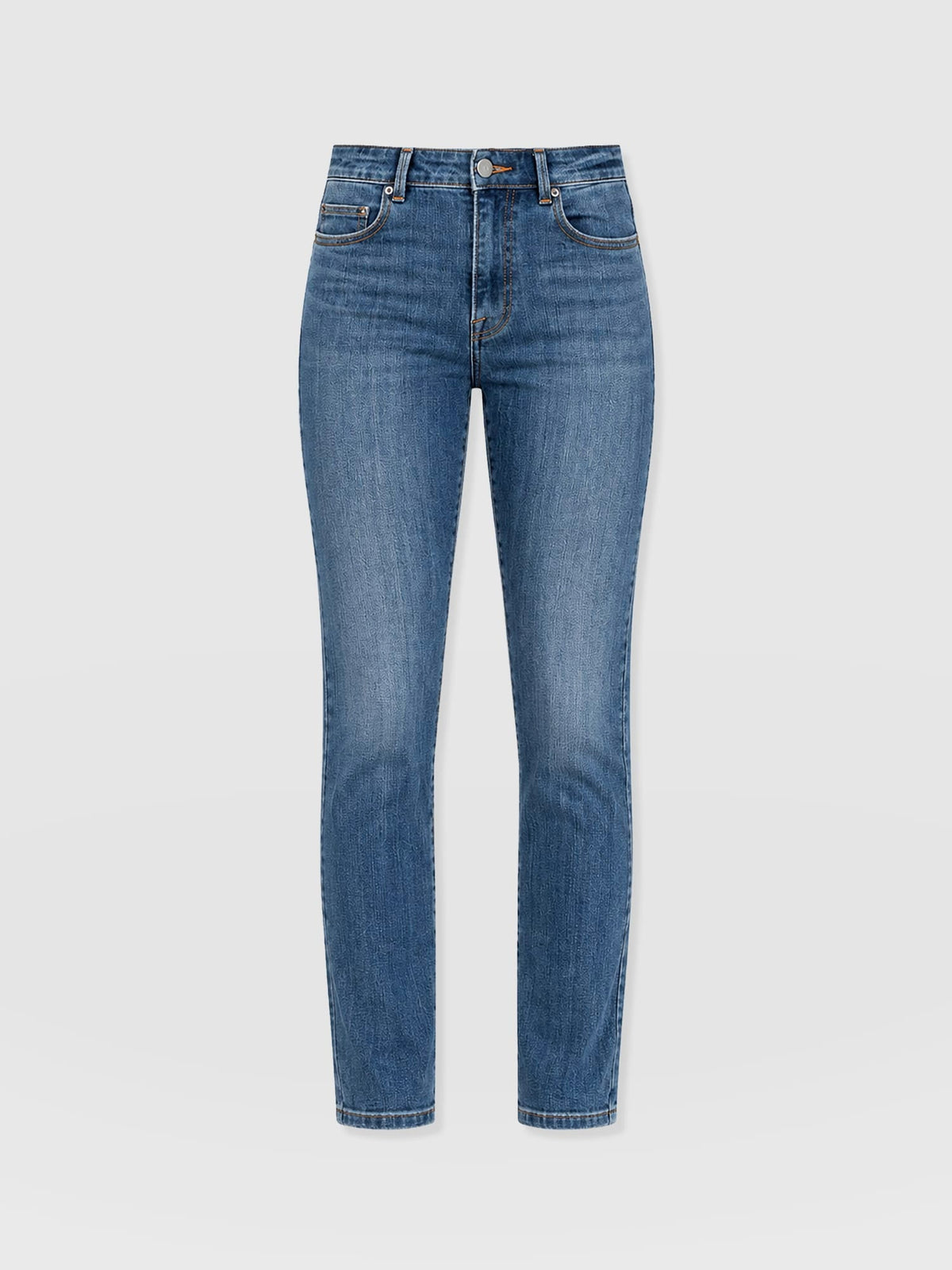 Emma Straight Leg Jean - Mid Blue
