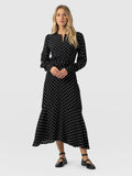 Adaline Zip Up Dress - Black Polka Dot