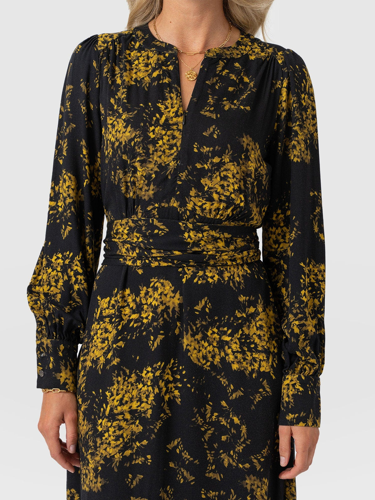 Adaline Zip Up Dress - Yellow Mimosa
