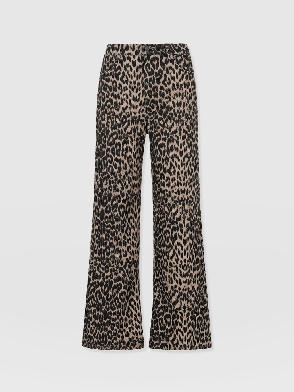 Adjustable Wide Leg Jean - Leopard