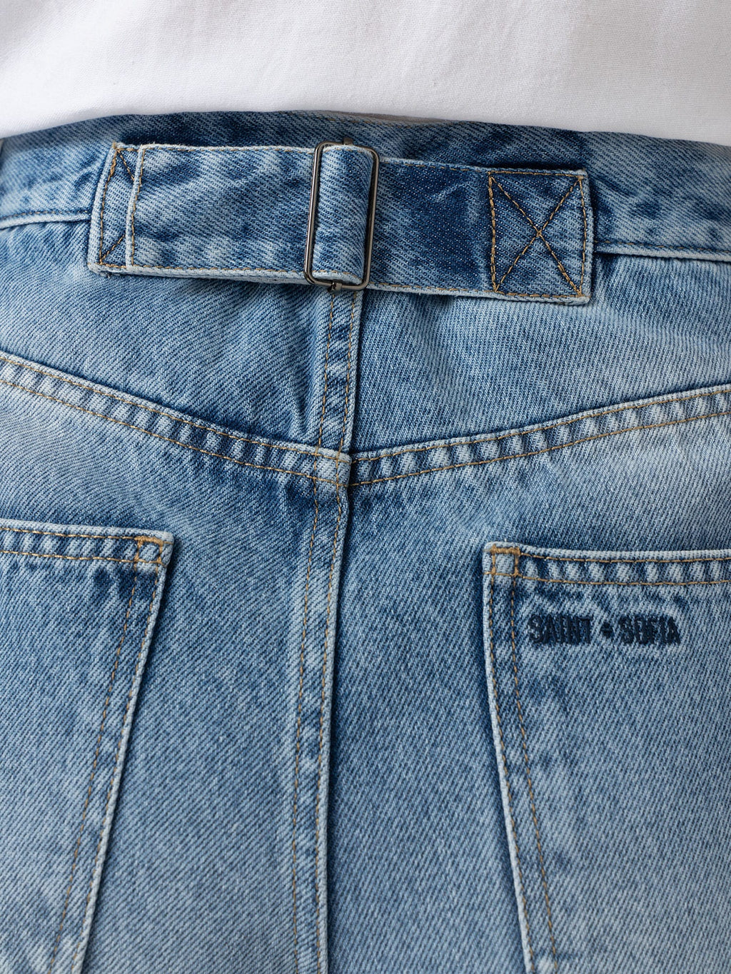 Adjustable Wide Leg Jean - Light Blue