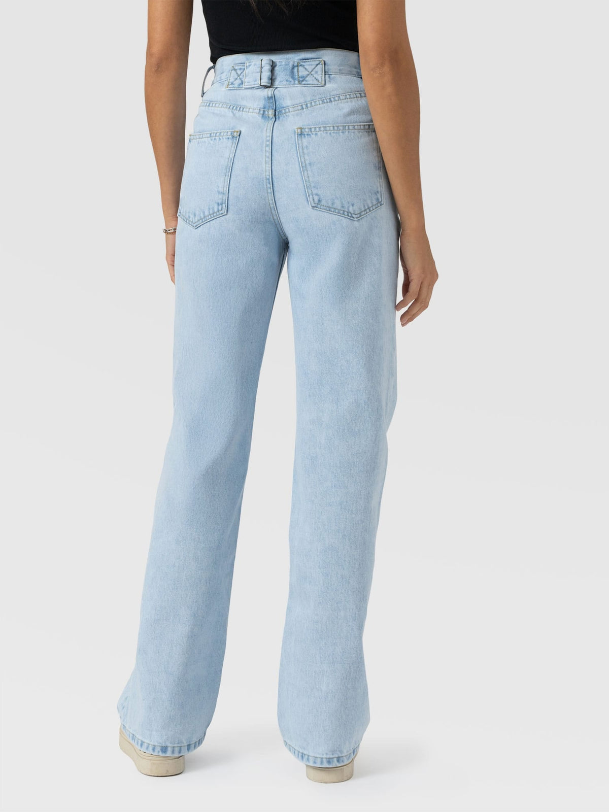 Adjustable Wide Leg Jean - Pale Blue