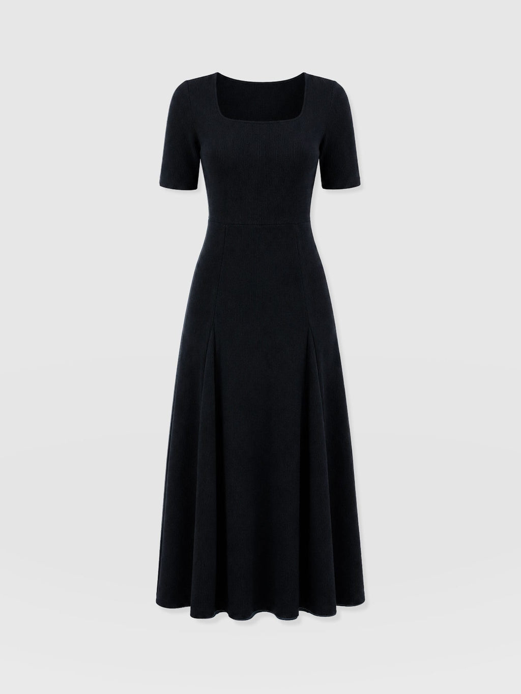 Akia Short Sleeve Dress - Black Textured