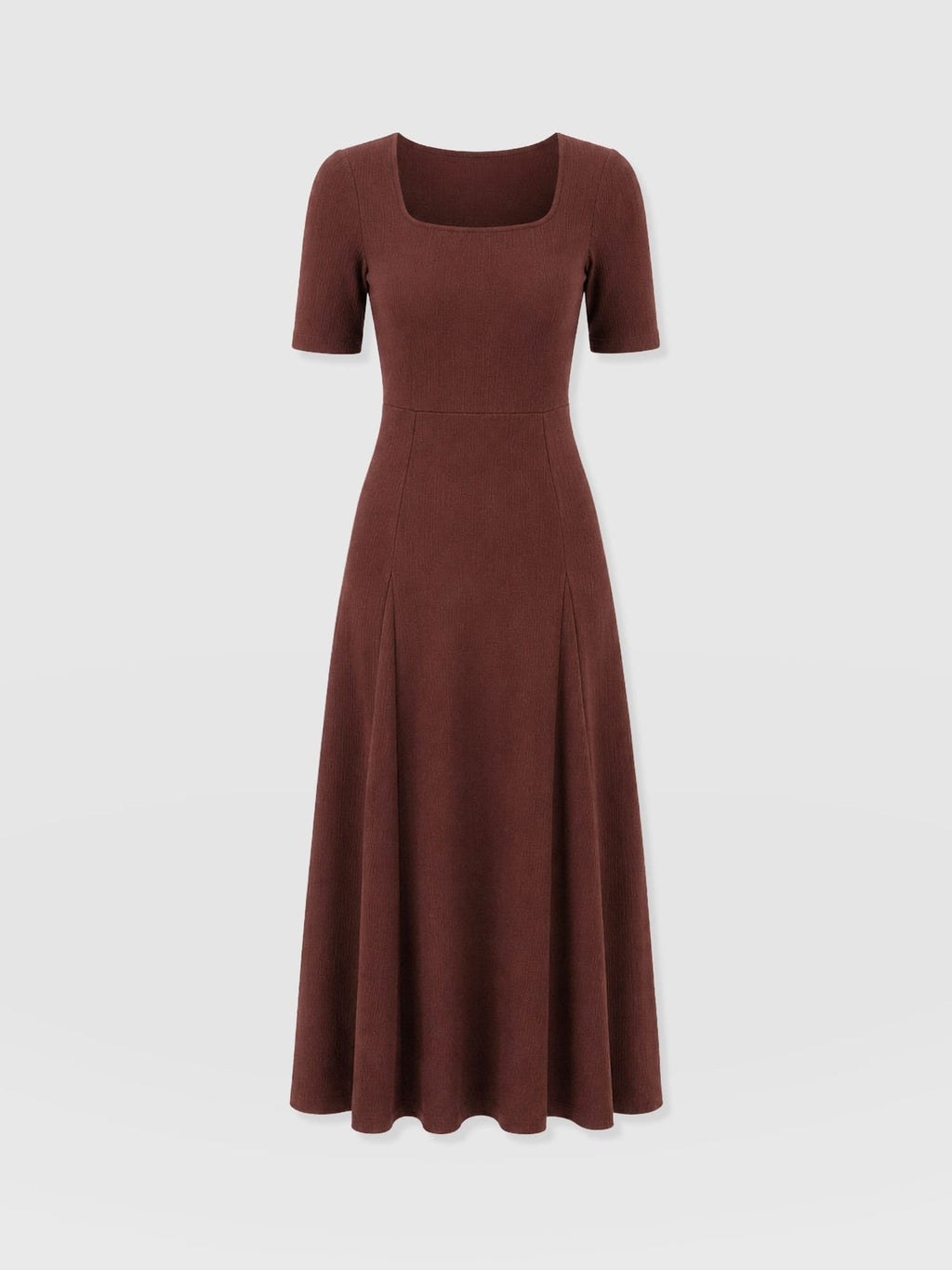 Akia Short Sleeve Dress - Maroon Textured
