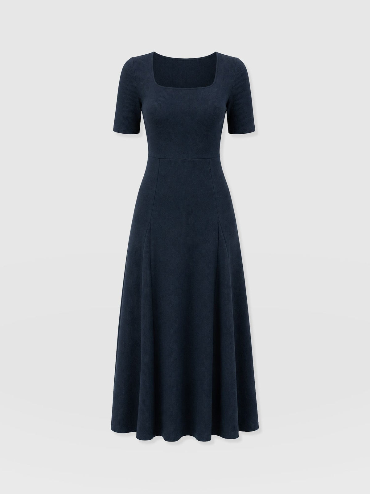 Akia Short Sleeve Dress - Navy Textured