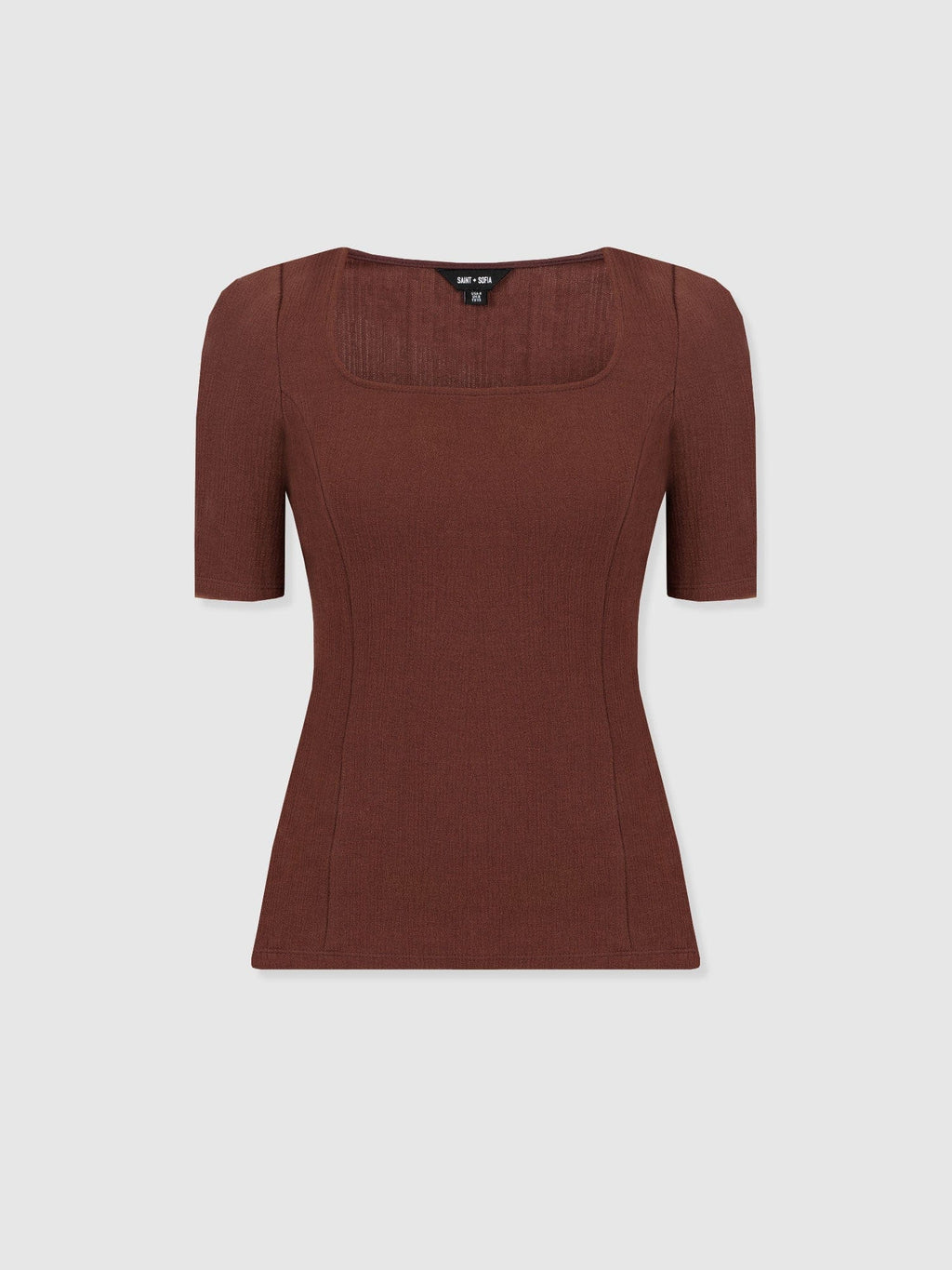 Akia Short Sleeve Tee - Maroon Textured