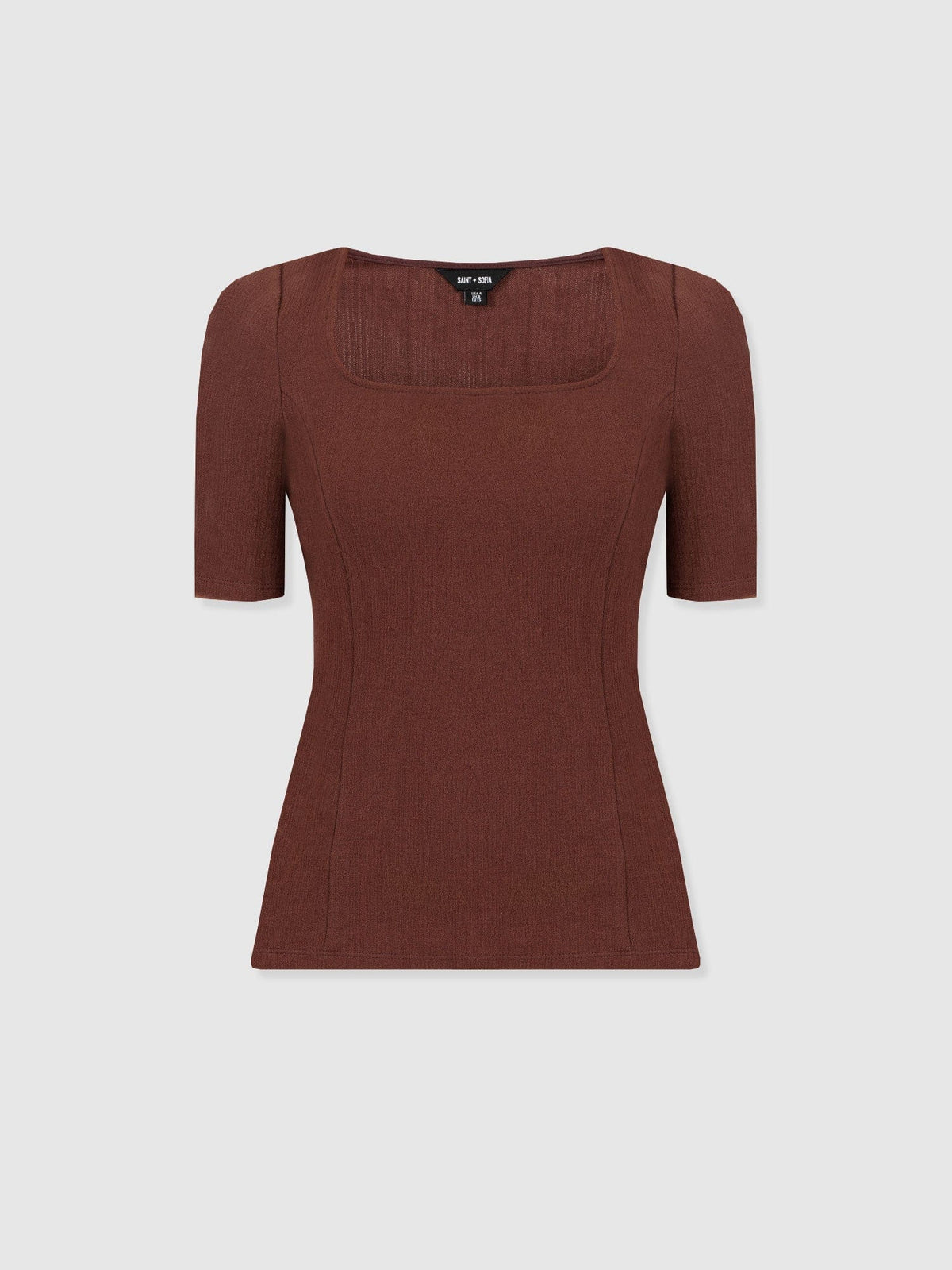 Akia Short Sleeve Tee - Maroon Textured