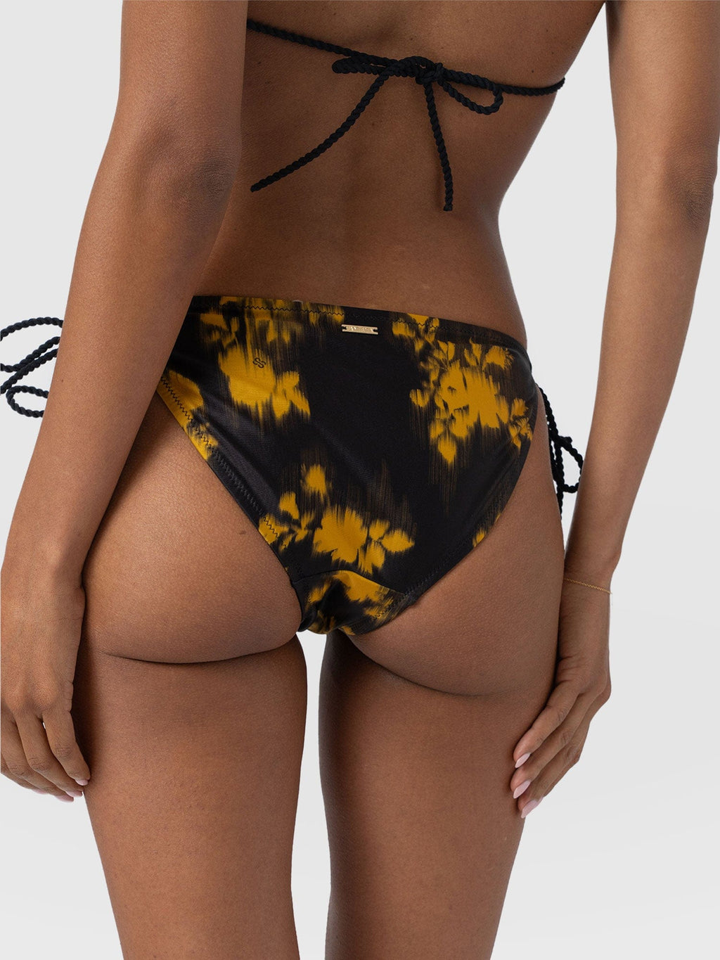 Alba Tie Side Bikini Bottom - Yellow Fade Floral