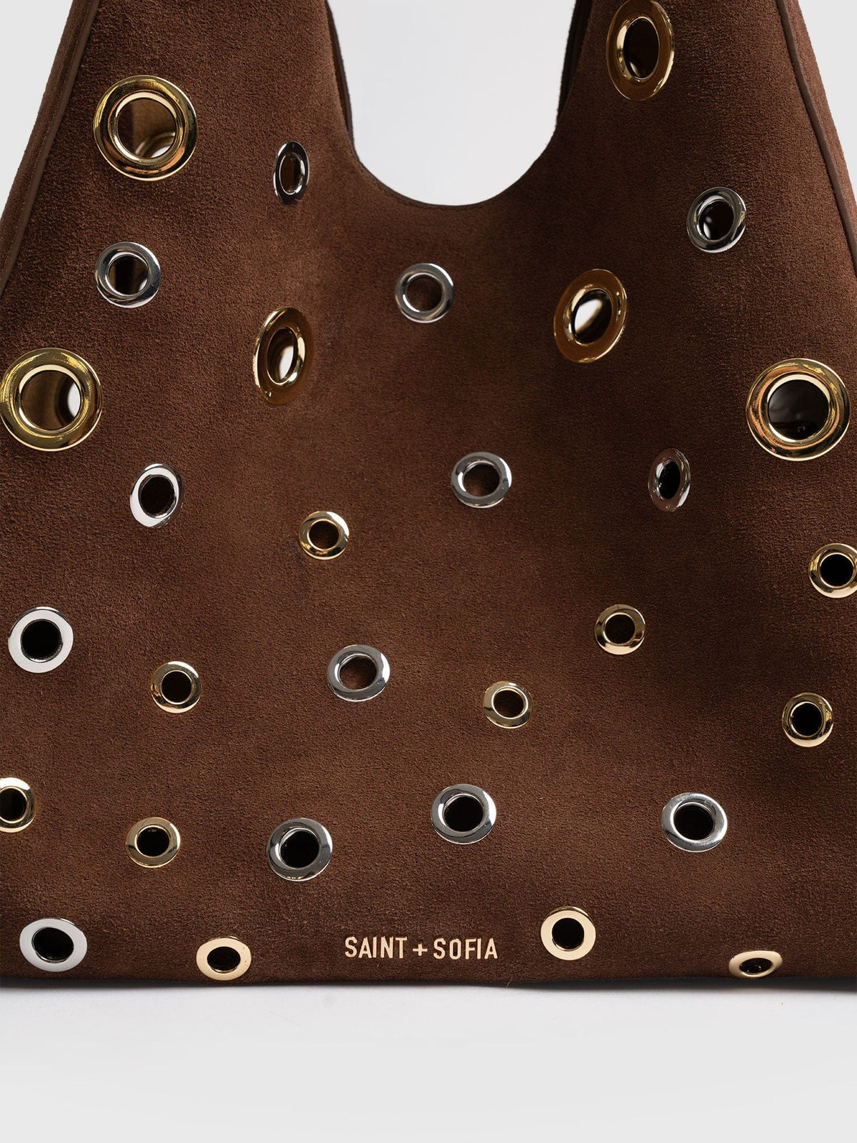 Allana Eyelet Bag - Coffee Suede