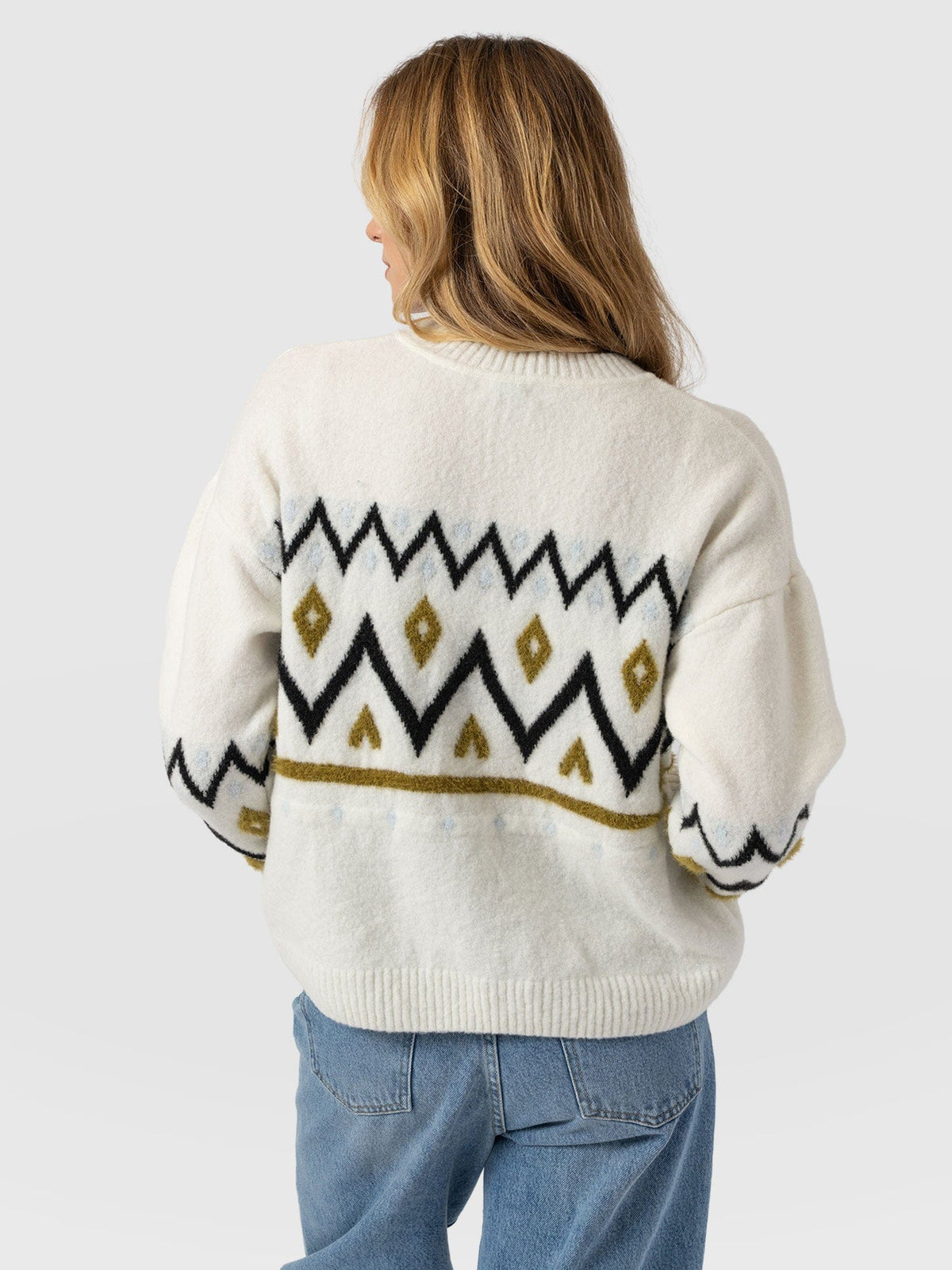 Allana Fairisle Sweater - White
