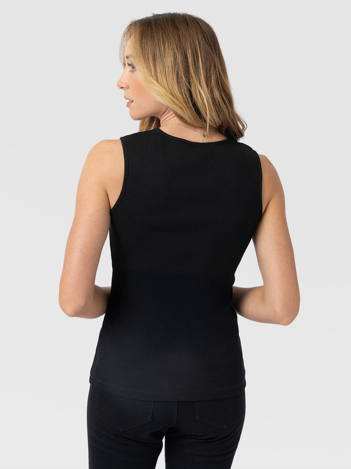 Andie V Neck Vest - Black Lace