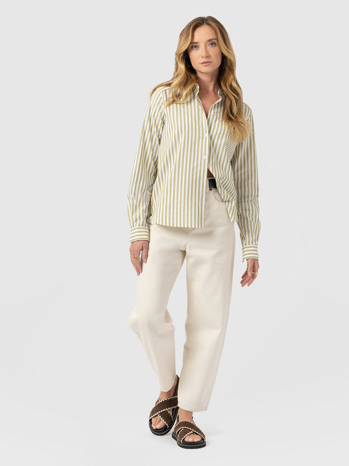 Anneliese Shirt - Green Stripe