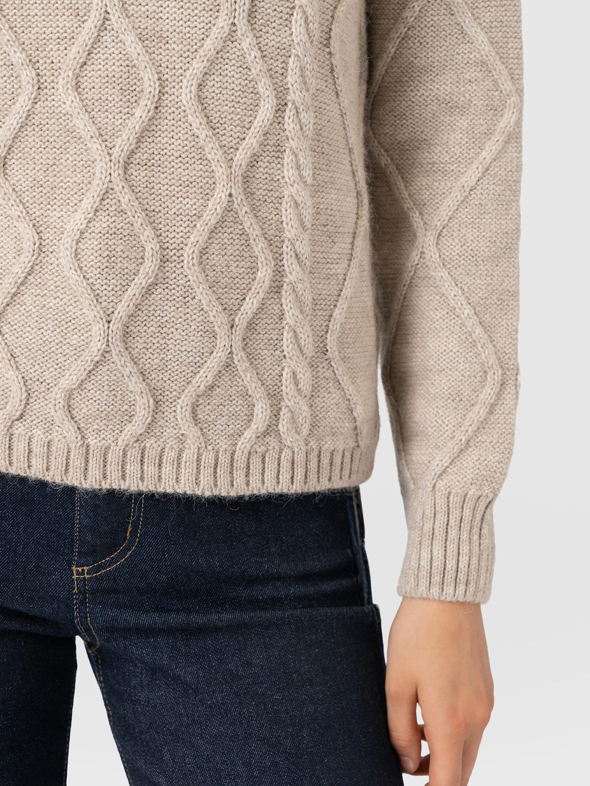 Arden Cable Knit Sweater - Oatmeal