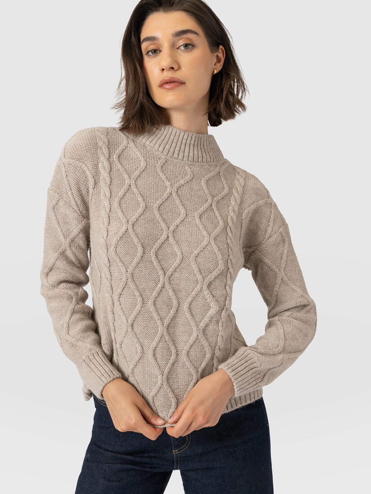 Arden Cable Knit Sweater - Oatmeal