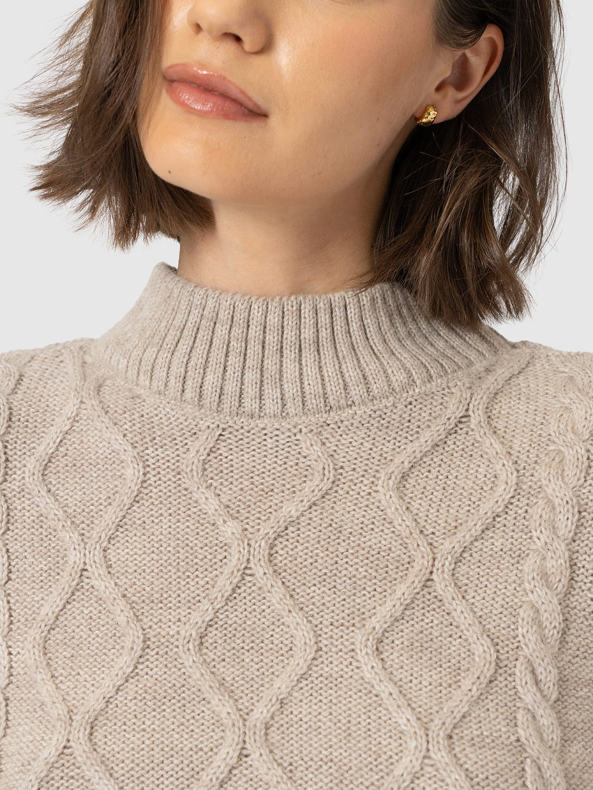 Arden Cable Knit Sweater - Oatmeal