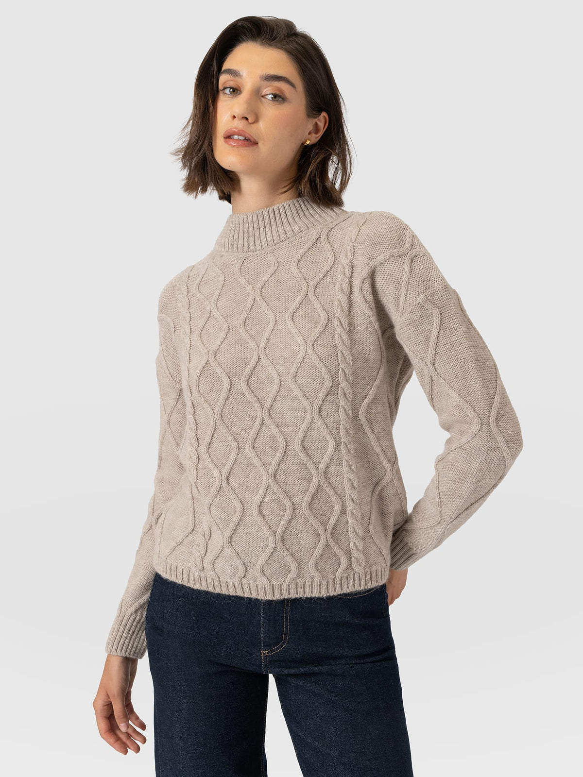 Arden Cable Knit Sweater - Oatmeal