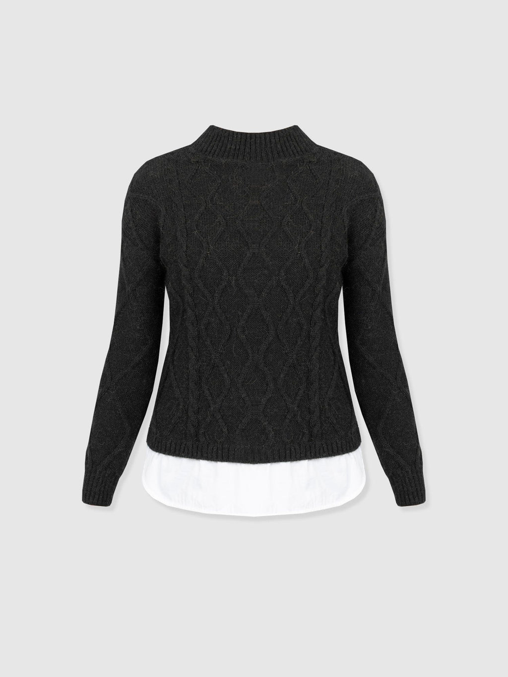 Arden Mock Shirt Sweater - Black