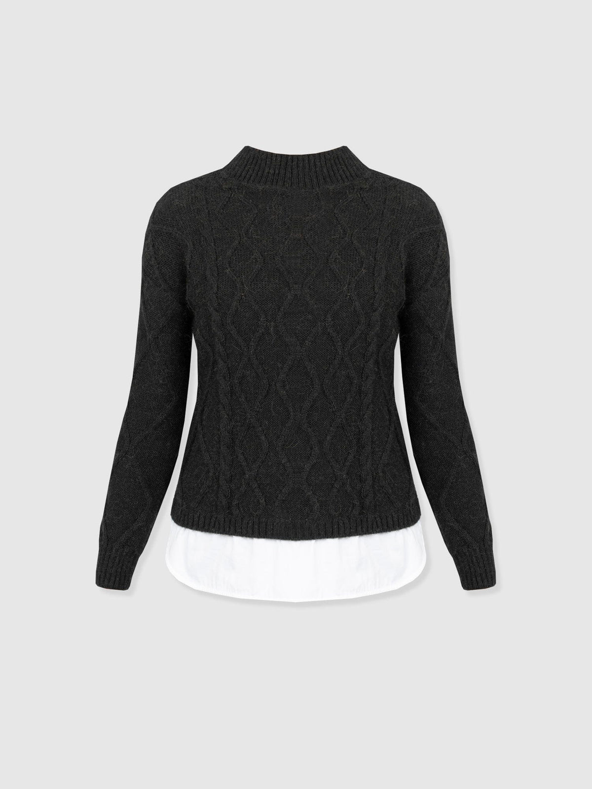 Arden Mock Shirt Sweater - Black