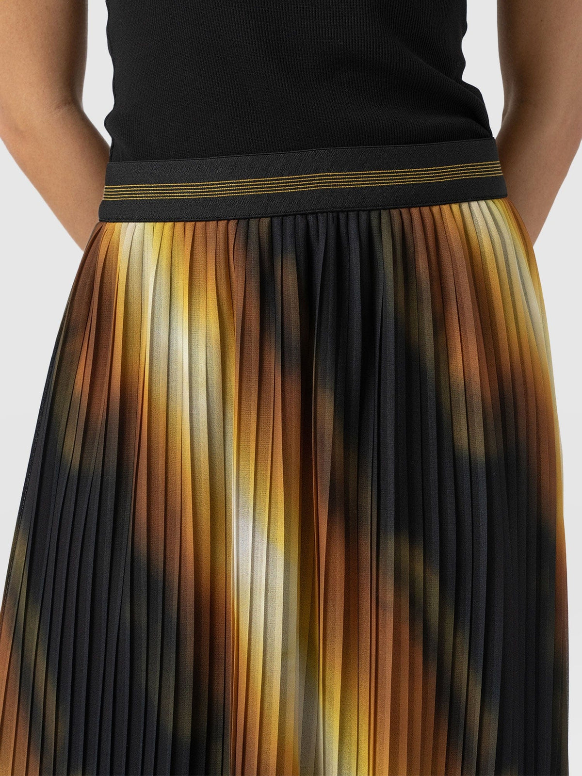 Aria Pleated Skirt  - Yellow Gradient