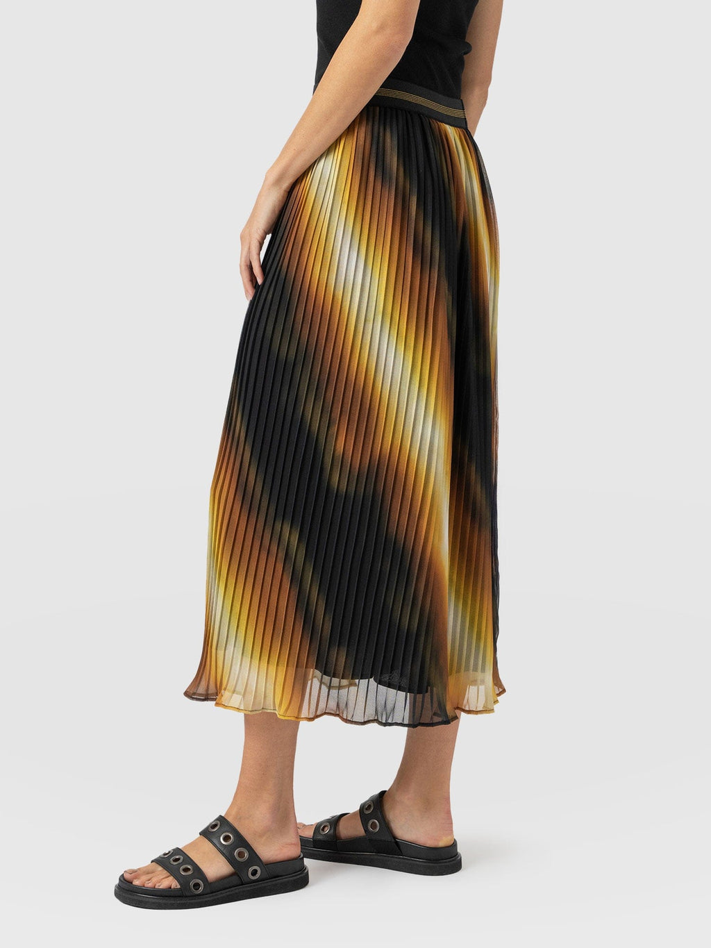 Aria Pleated Skirt  - Yellow Gradient