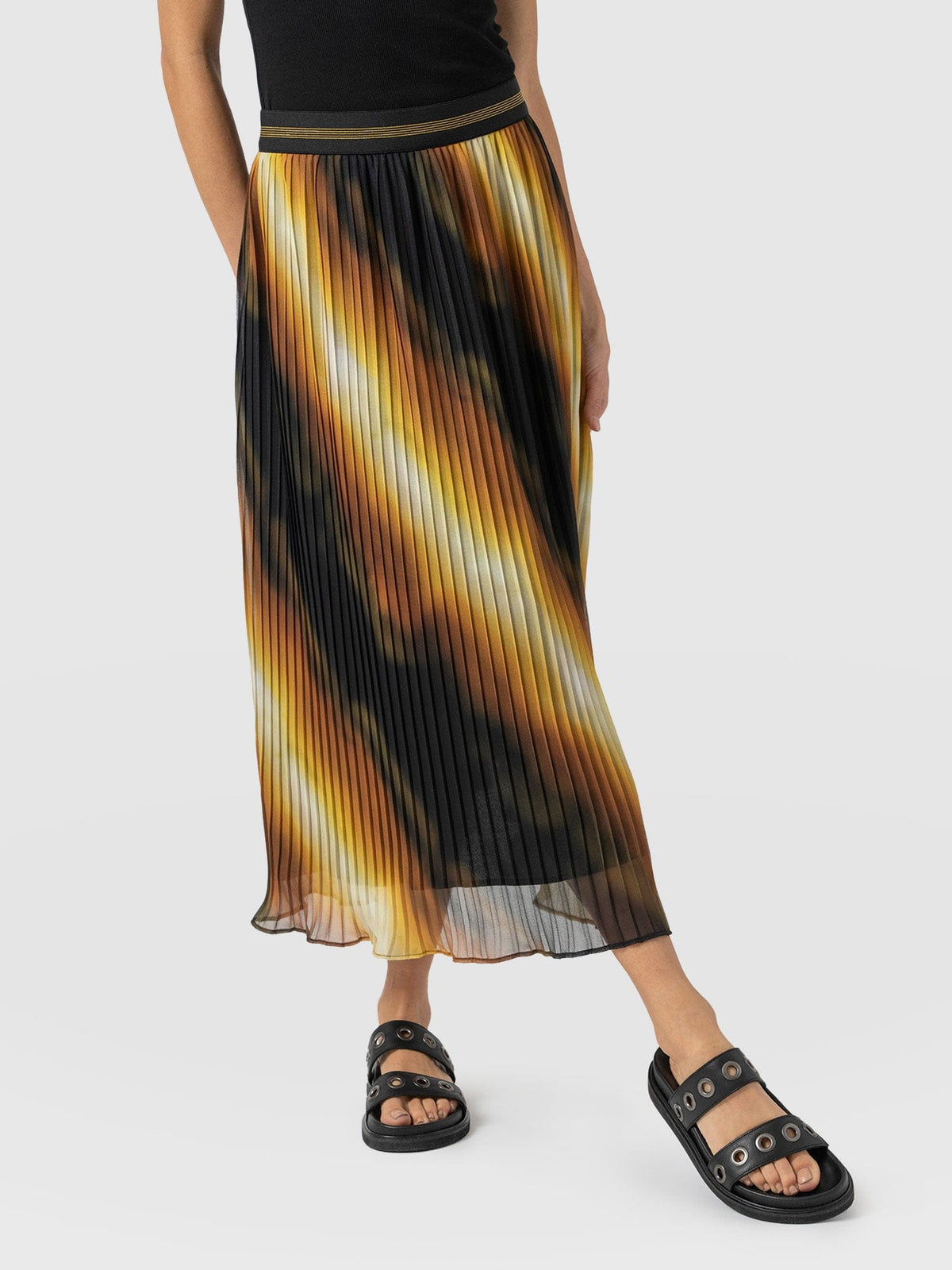 Aria Pleated Skirt  - Yellow Gradient