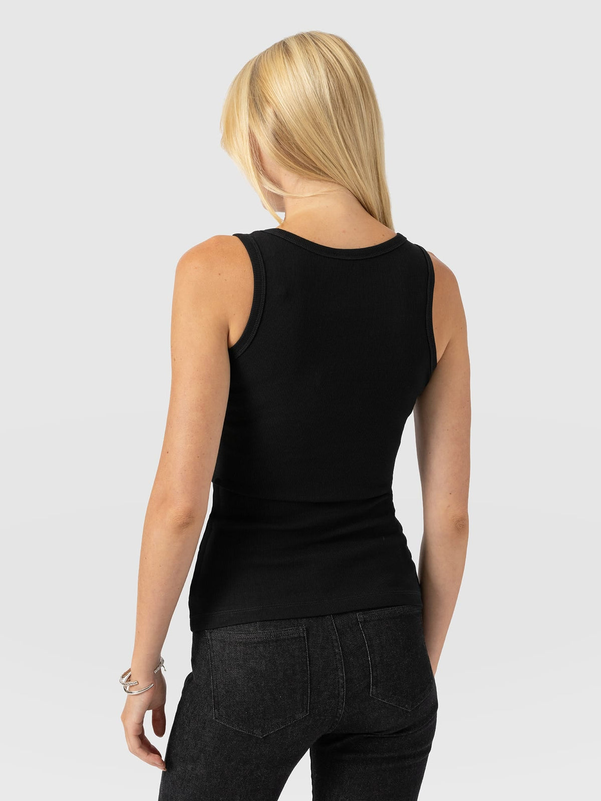 Asher Scoop Neck Vest - Black