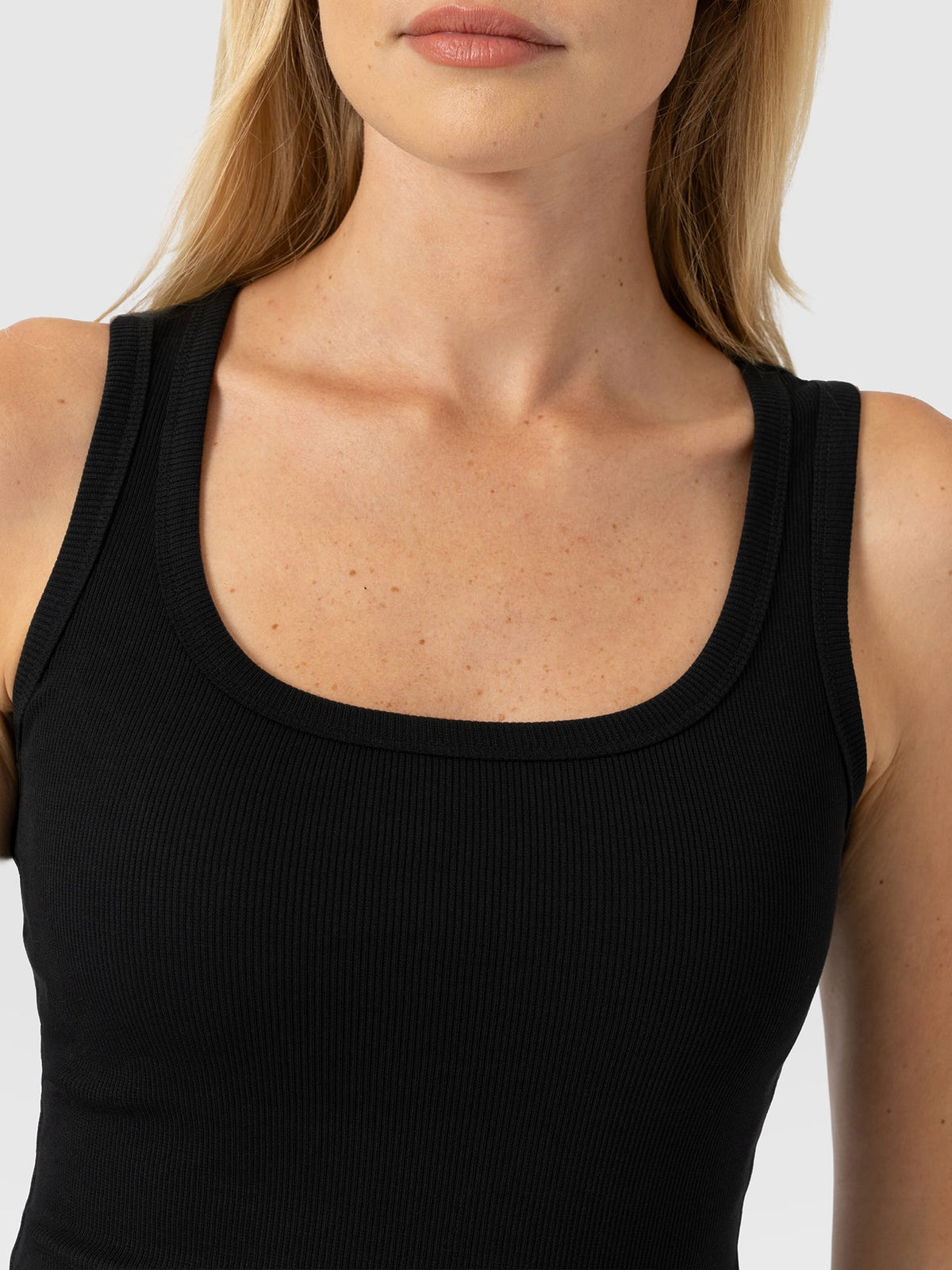 Asher Scoop Neck Vest - Black