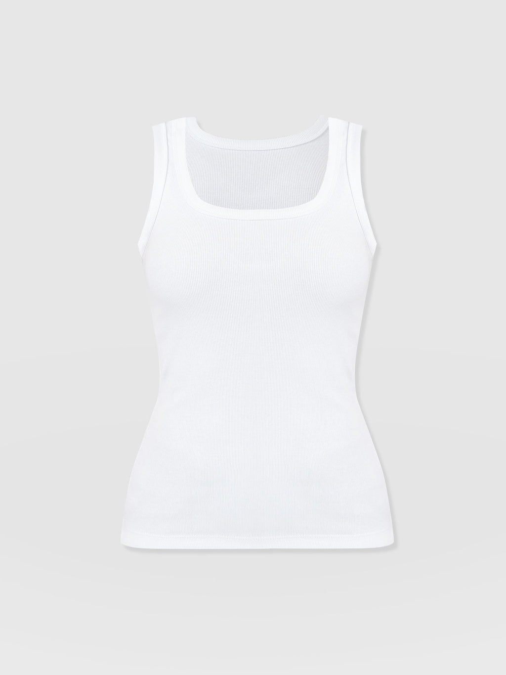 Asher Scoop Neck Vest - White