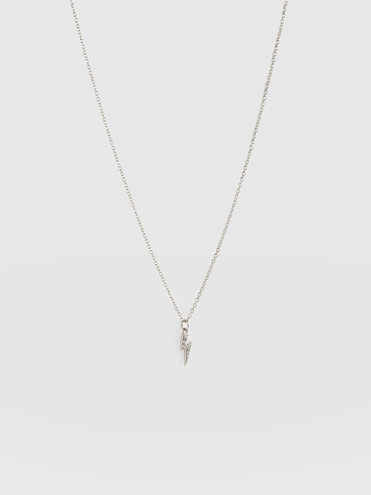 Astral Lightning Charm Necklace - Silver