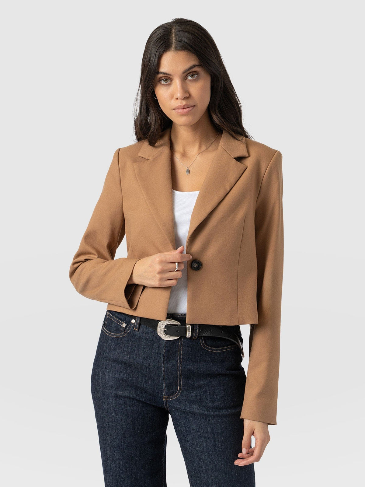 Astrid Cropped Blazer - Camel