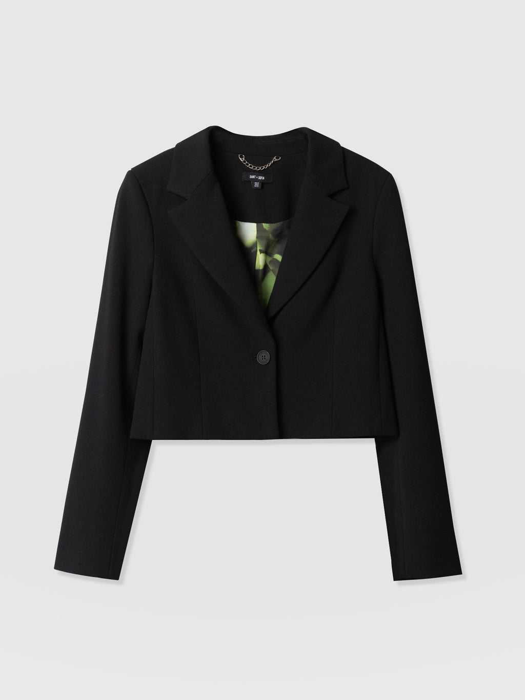 Astrid Cropped Blazer - Black Crepe