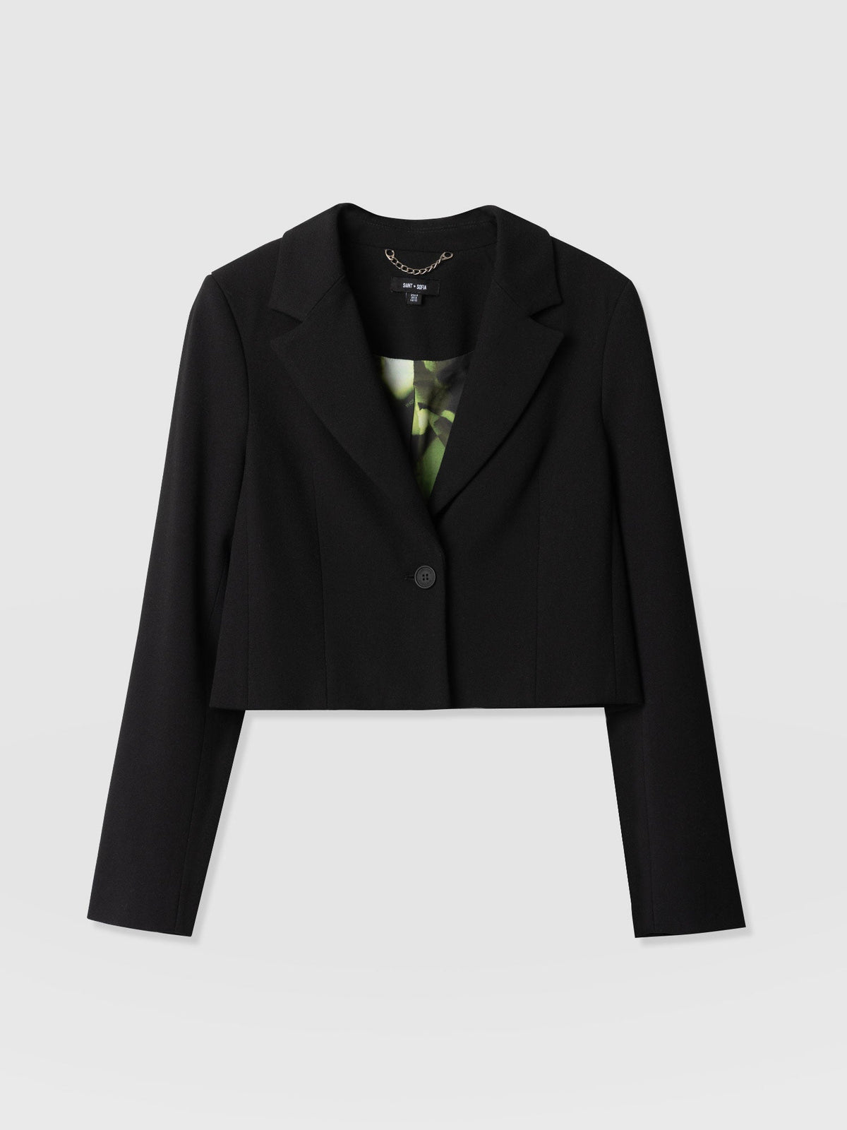 Astrid Cropped Blazer - Black Crepe