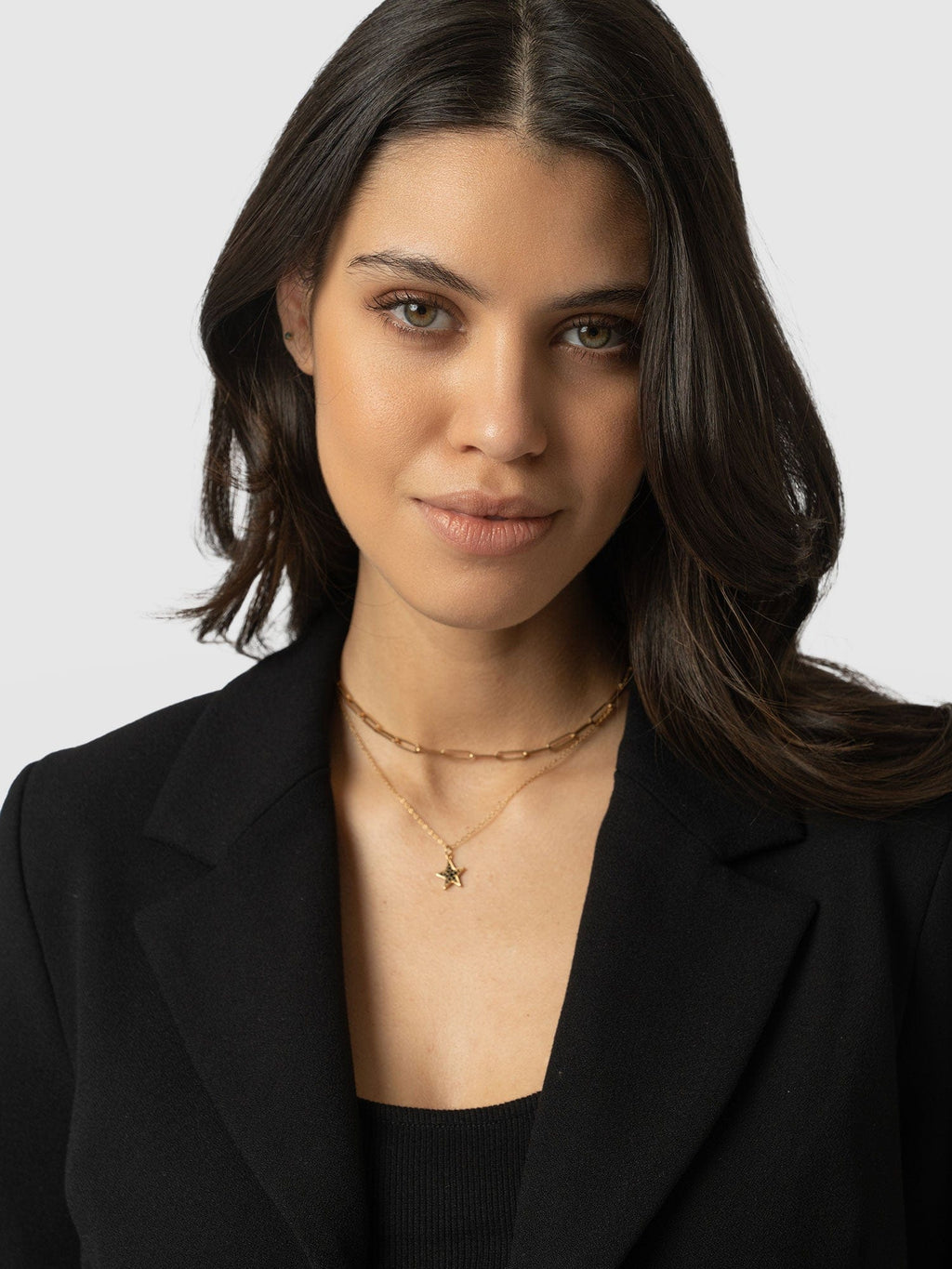 Astrid Cropped Blazer - Black Crepe