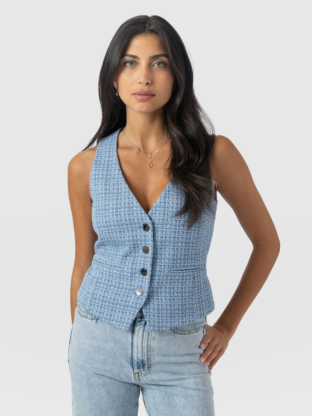 Astrid Waistcoat - Pale Blue