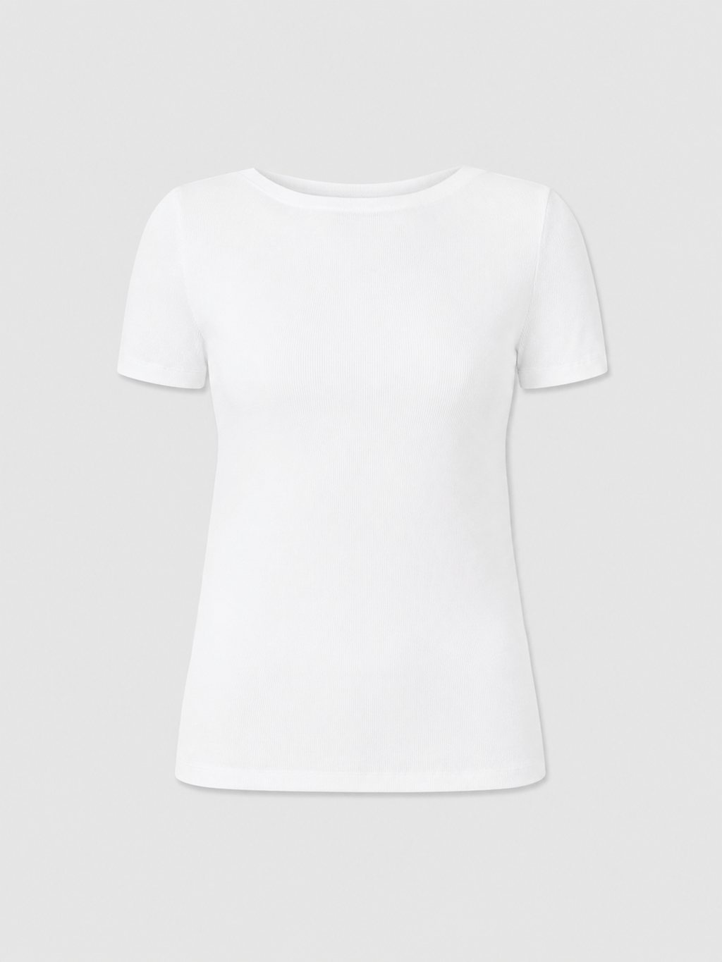 Austen Boat Neck Short Sleeve Tee - White