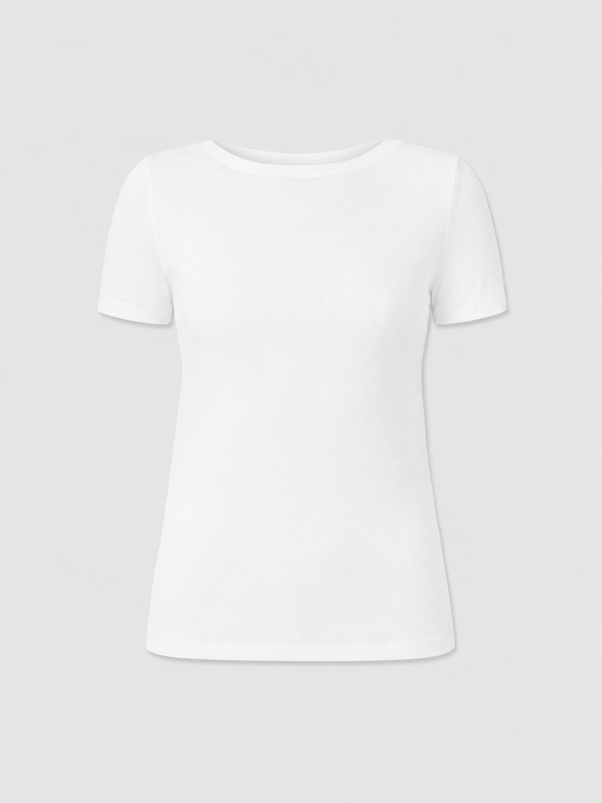 Austen Boat Neck Short Sleeve Tee - White