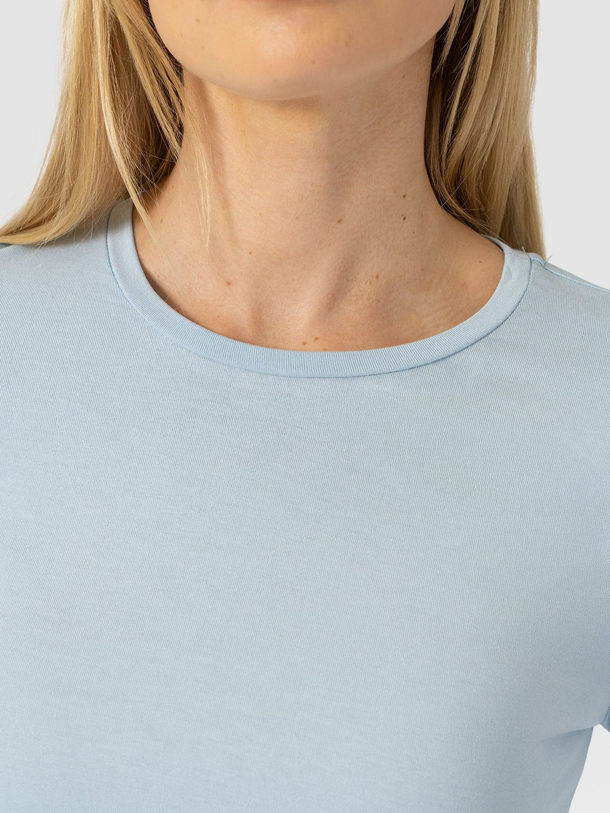 Austen Crew Neck Long Sleeve Tee - Ice Blue