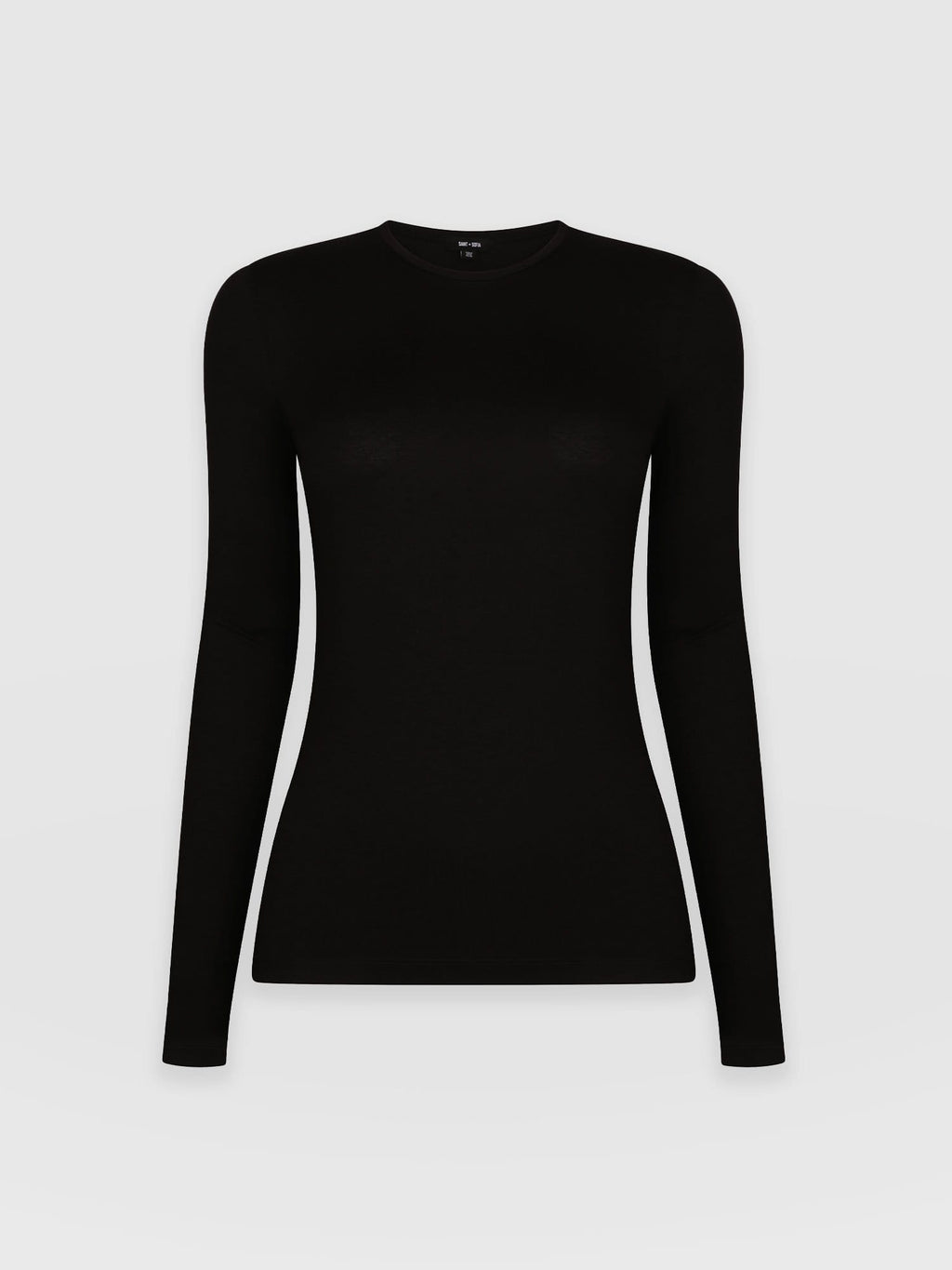 Austen Crew Neck Long Sleeve Tee - Black