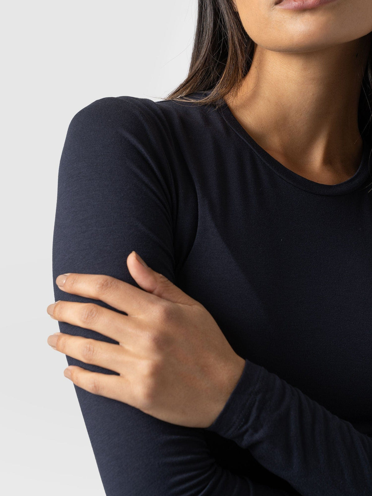 Austen Crew Neck Long Sleeve Tee - Navy