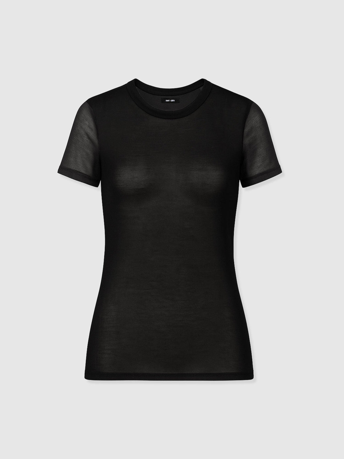 Austen Crew Neck Tee Short Sleeve - Black Mesh
