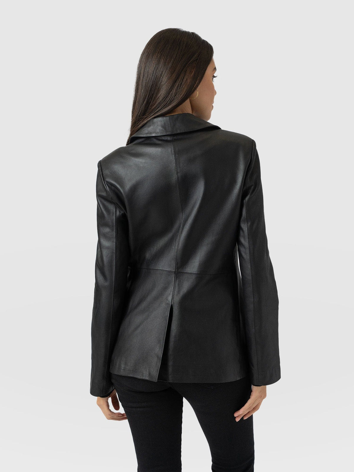 Axel Single Breasted Blazer - Black Leather