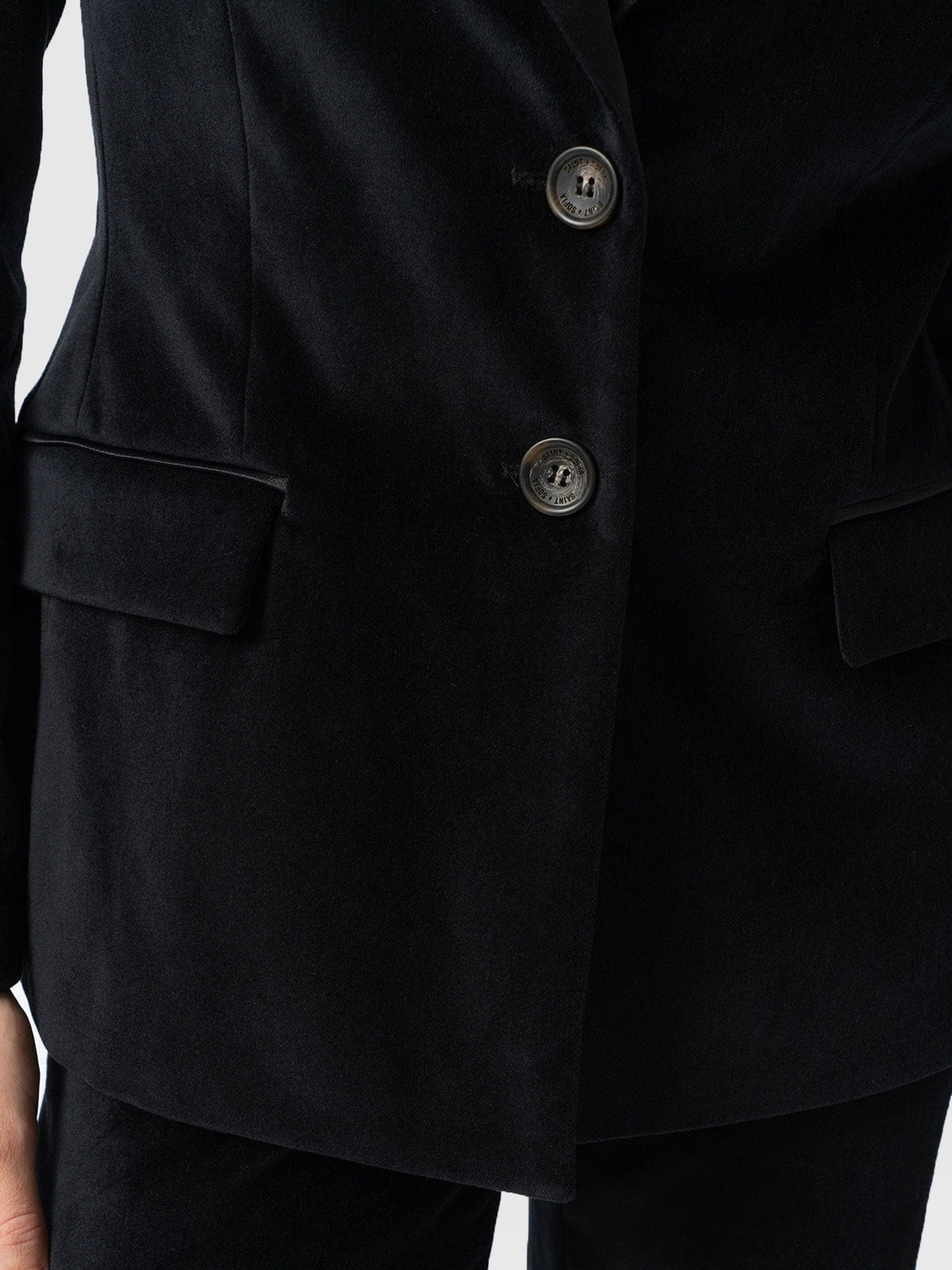 Axel Single Breasted Blazer - Black Velvet