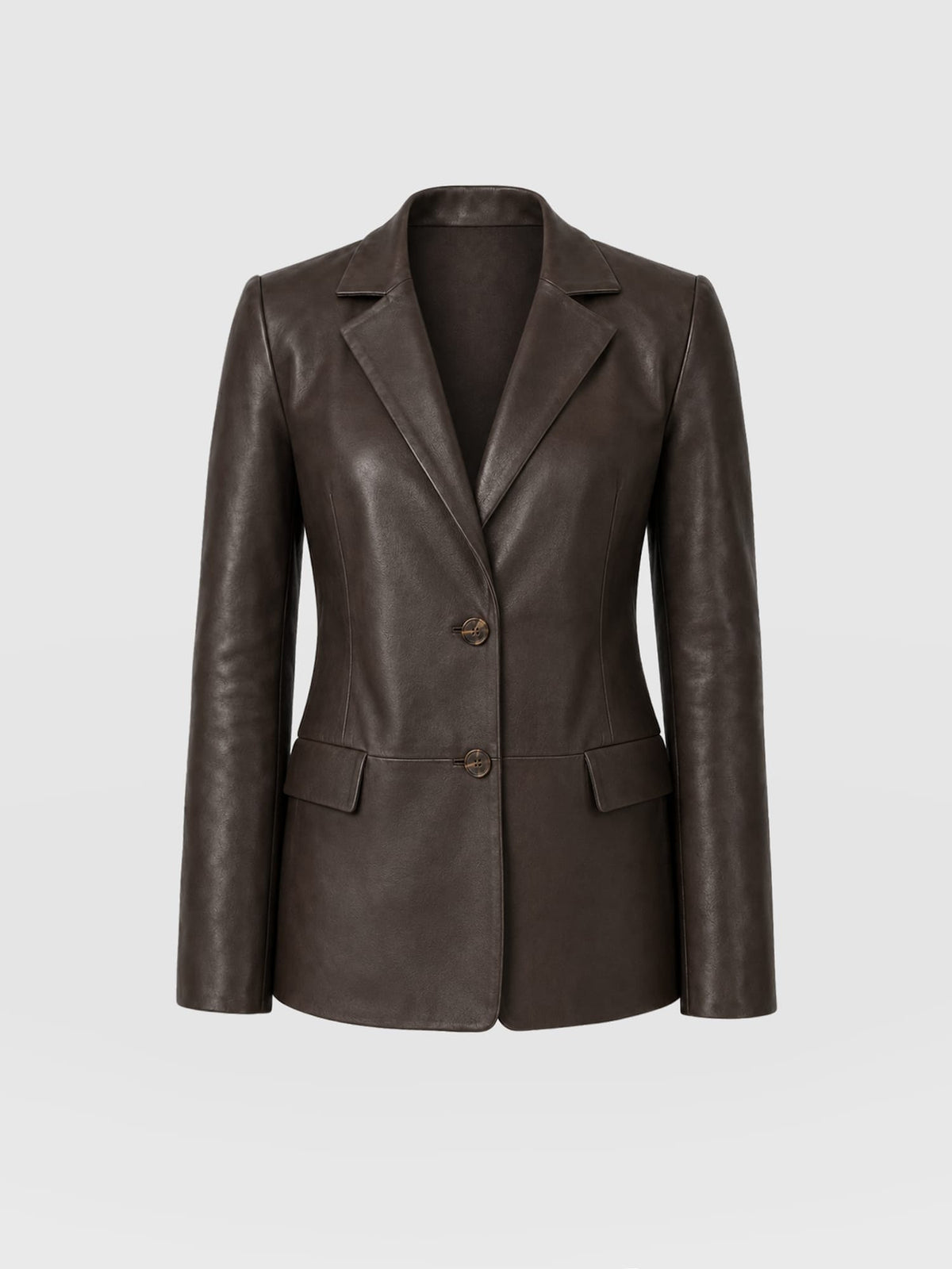 Axel Single Breasted Blazer - Chocolate Leather