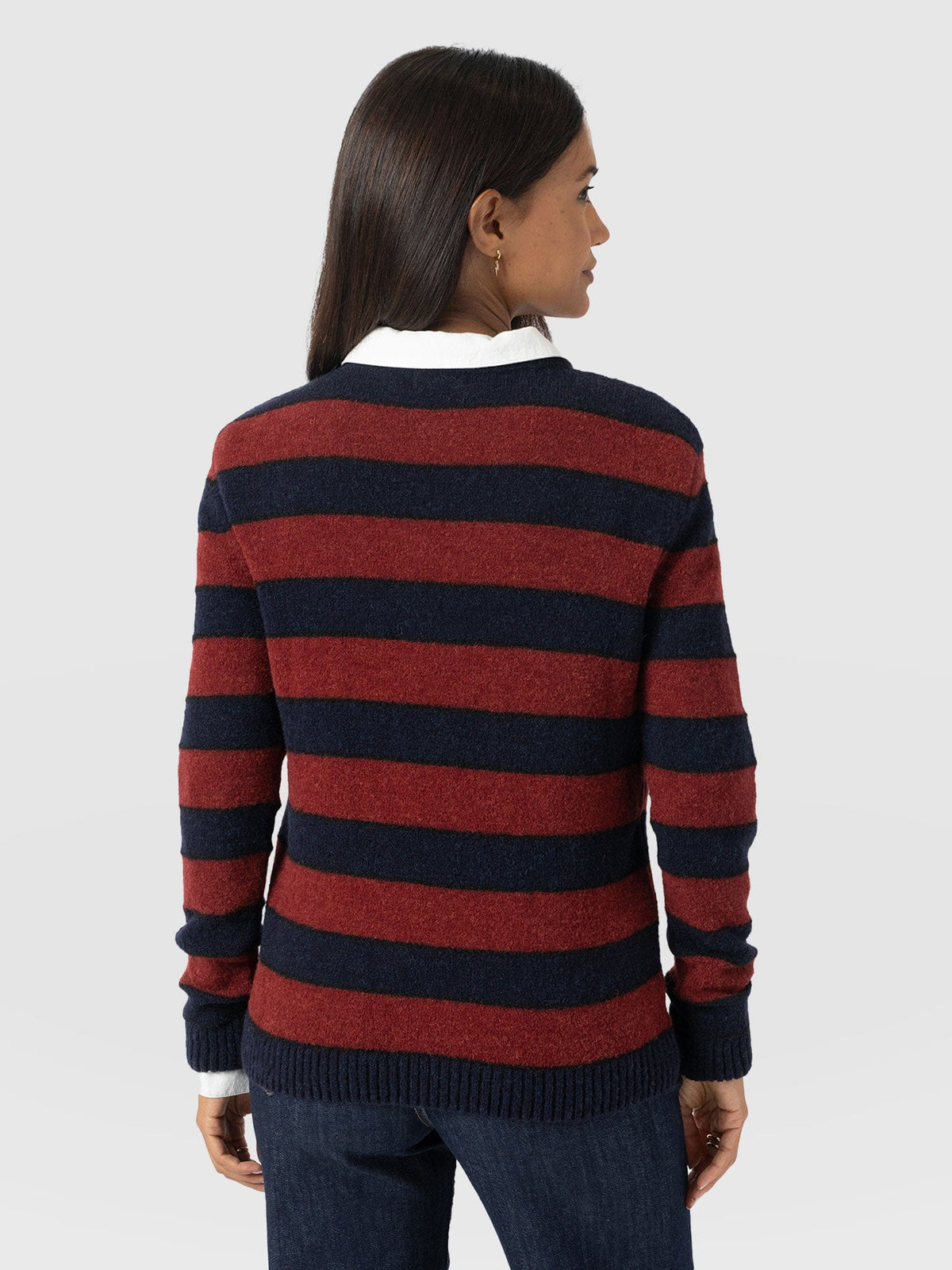 Azura Knit Sweater - Red/Navy