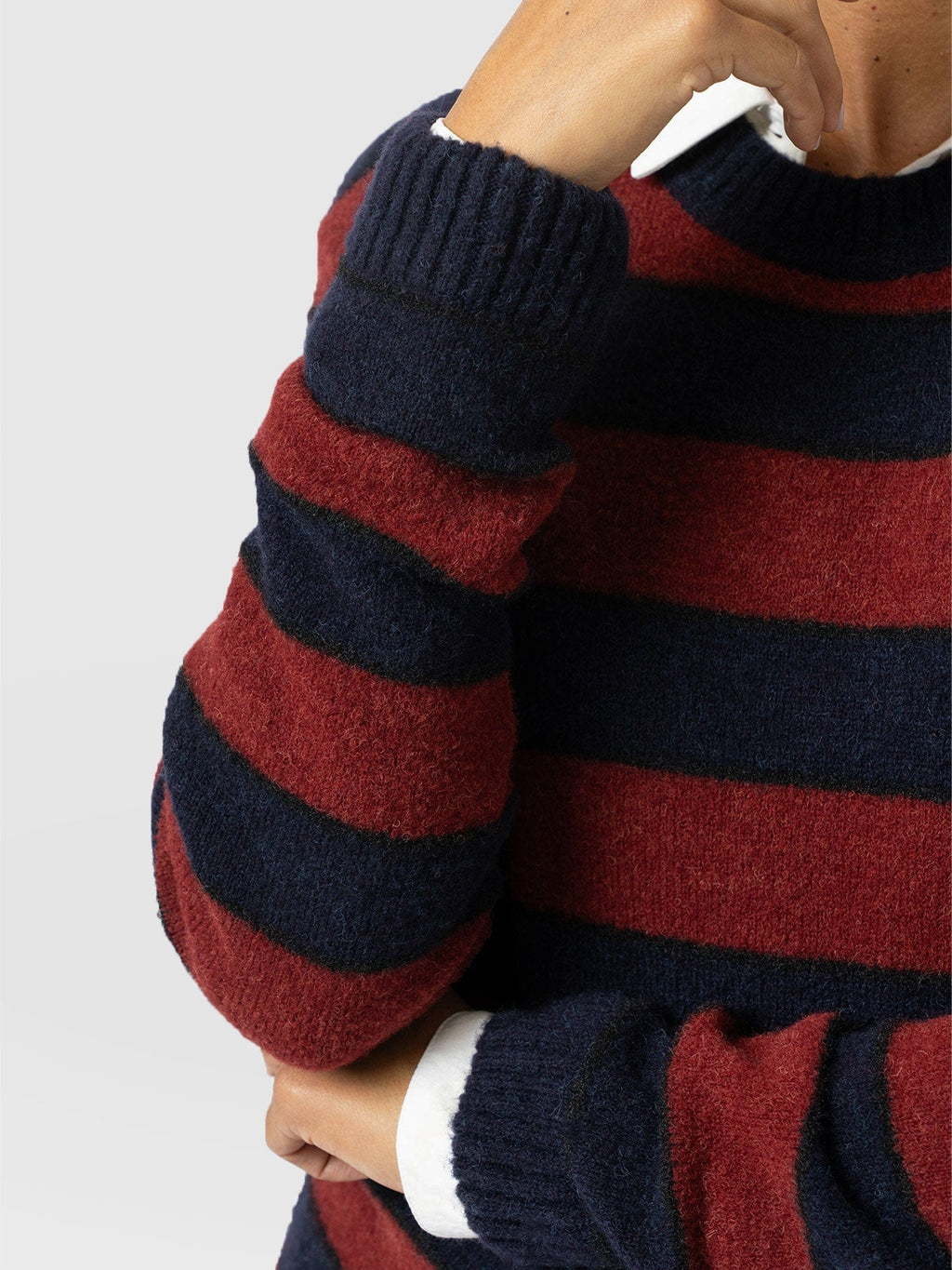 Azura Knit Sweater - Red/Navy