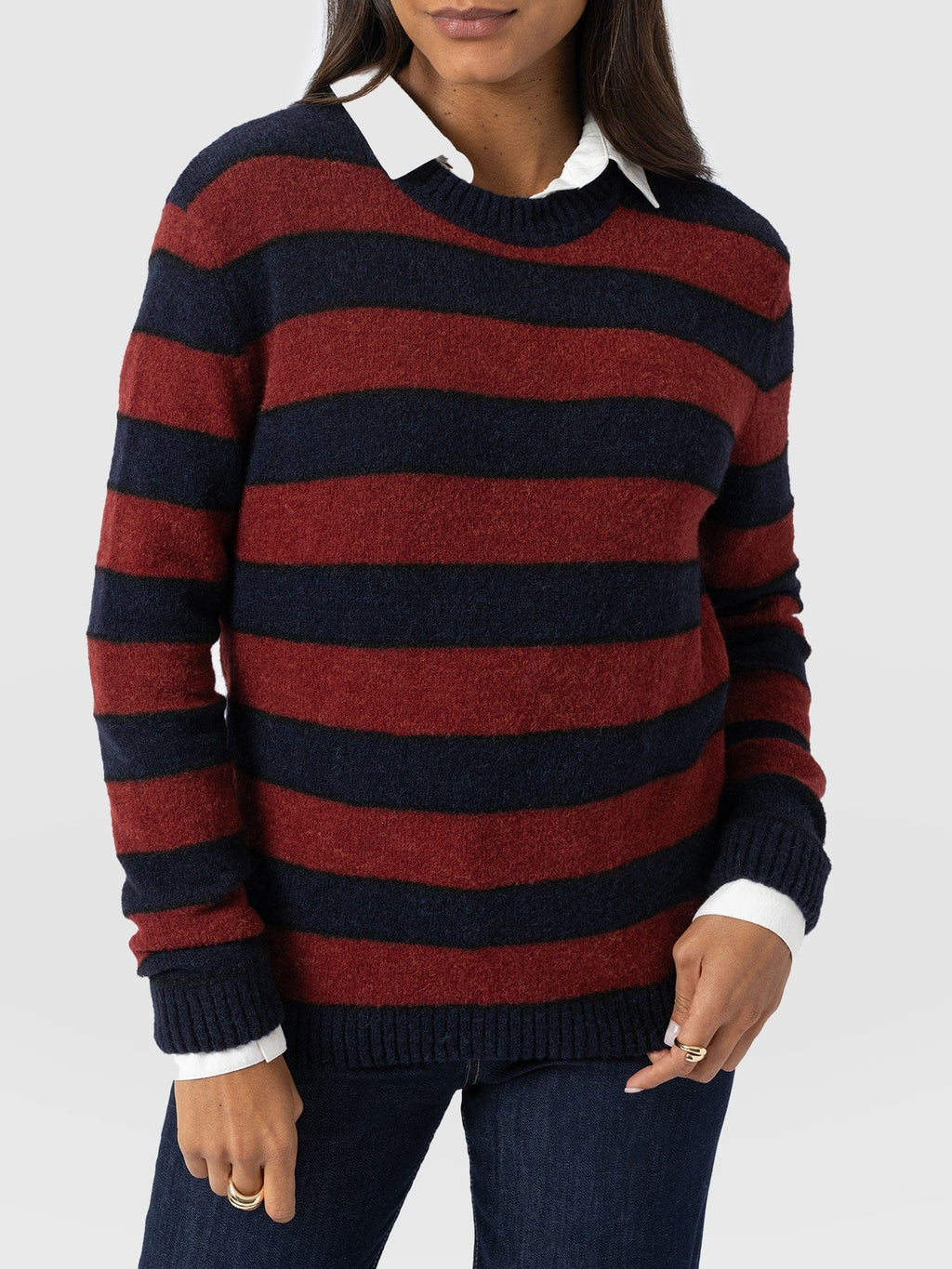 Azura Knit Sweater - Red/Navy