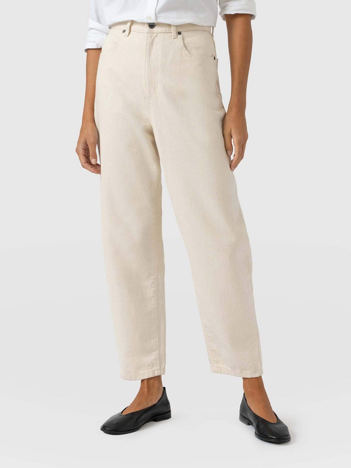 Barrel Leg Jean - Cream