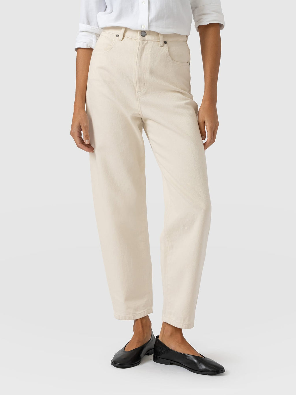 Barrel Leg Jean - Cream